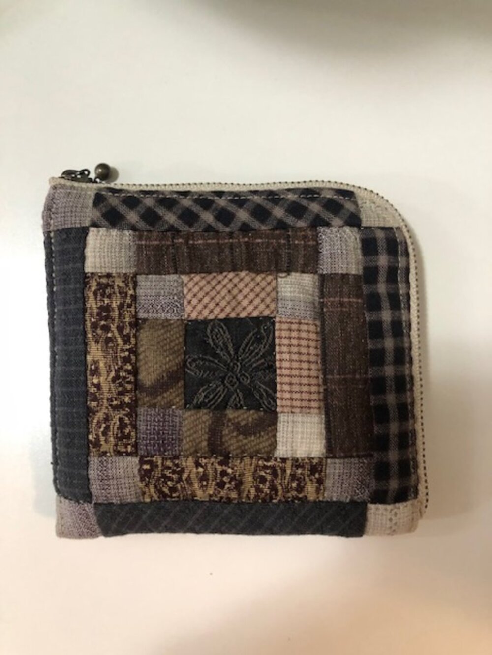 Handmade Patchwork Coin Purse/ L-Zip Wallet